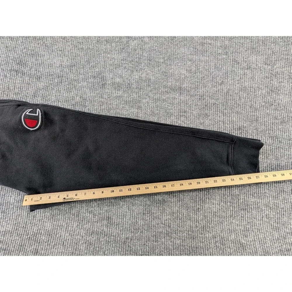 Champion Jogger Sweatpants Mens L Black Fleece Lined Drawstring Pockets‎ Active